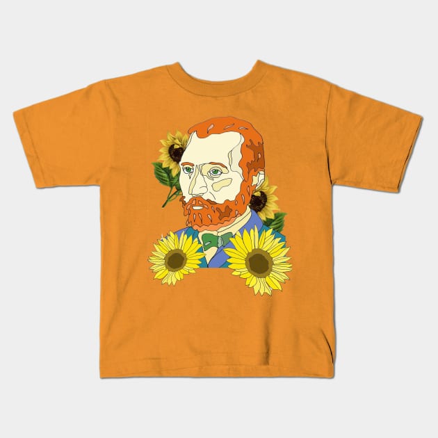 Vincent Van Gogh Kids T-Shirt by White B Gifts
